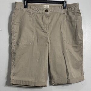 Chico's Beige Khaki Bermuda Shorts